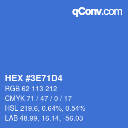 Color code: HEX #3E71D4 | qconv.com