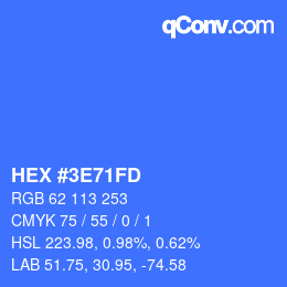 Color code: HEX #3E71FD | qconv.com