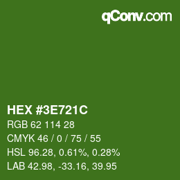 Color code: HEX #3E721C | qconv.com