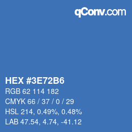 Color code: HEX #3E72B6 | qconv.com