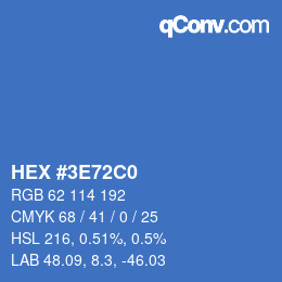 カラーコード: HEX #3E72C0 | qconv.com