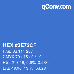 Color code: HEX #3E72CF | qconv.com