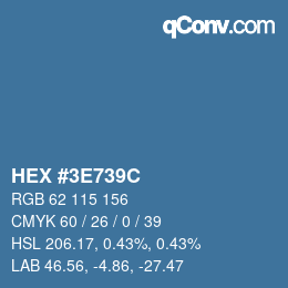Color code: HEX #3E739C | qconv.com