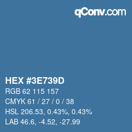 Color code: HEX #3E739D | qconv.com