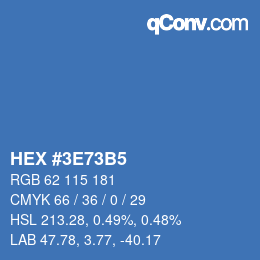 Color code: HEX #3E73B5 | qconv.com
