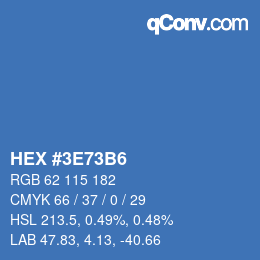 Color code: HEX #3E73B6 | qconv.com