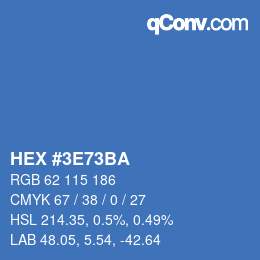 Color code: HEX #3E73BA | qconv.com