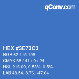 Color code: HEX #3E73C3 | qconv.com