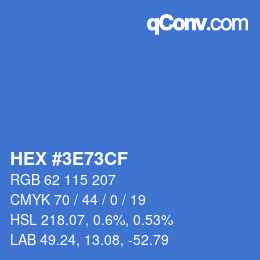 Color code: HEX #3E73CF | qconv.com