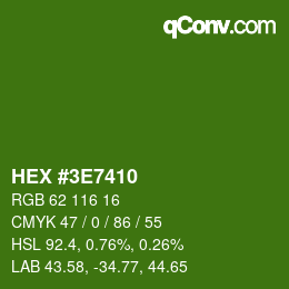 Color code: HEX #3E7410 | qconv.com