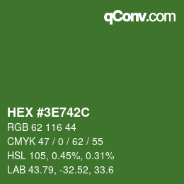 Color code: HEX #3E742C | qconv.com