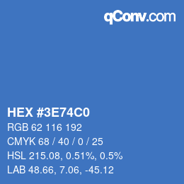 カラーコード: HEX #3E74C0 | qconv.com