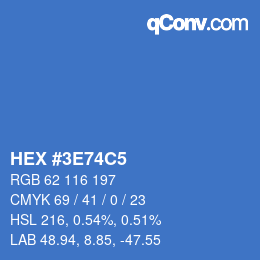 カラーコード: HEX #3E74C5 | qconv.com