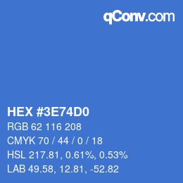Color code: HEX #3E74D0 | qconv.com