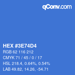 Color code: HEX #3E74D4 | qconv.com