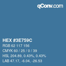 Color code: HEX #3E759C | qconv.com
