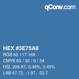 カラーコード: HEX #3E75A8 | qconv.com