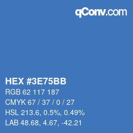 Color code: HEX #3E75BB | qconv.com