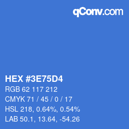 Color code: HEX #3E75D4 | qconv.com