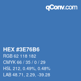 Color code: HEX #3E76B6 | qconv.com