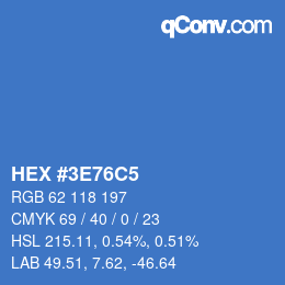 Color code: HEX #3E76C5 | qconv.com