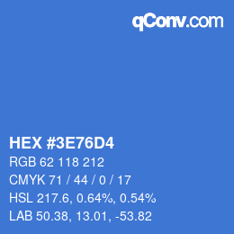 Código de color: HEX #3E76D4 | qconv.com