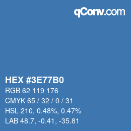 Color code: HEX #3E77B0 | qconv.com