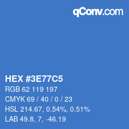 Color code: HEX #3E77C5 | qconv.com