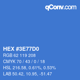 Color code: HEX #3E77D0 | qconv.com