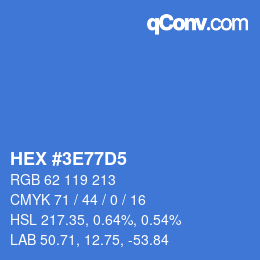 Color code: HEX #3E77D5 | qconv.com