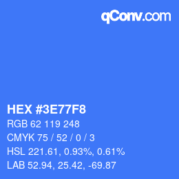 Color code: HEX #3E77F8 | qconv.com