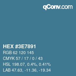 Color code: HEX #3E7891 | qconv.com