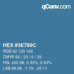 Color code: HEX #3E789C | qconv.com