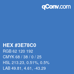 カラーコード: HEX #3E78C0 | qconv.com