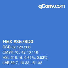 Color code: HEX #3E78D0 | qconv.com