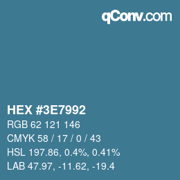 Color code: HEX #3E7992 | qconv.com