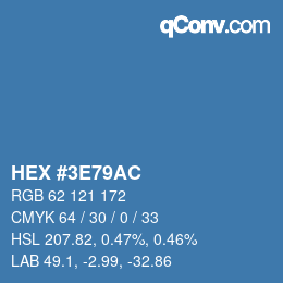 Color code: HEX #3E79AC | qconv.com