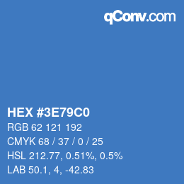 カラーコード: HEX #3E79C0 | qconv.com