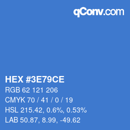 Color code: HEX #3E79CE | qconv.com