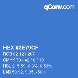 Color code: HEX #3E79CF | qconv.com