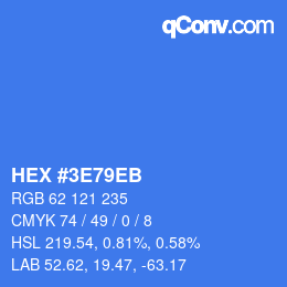Color code: HEX #3E79EB | qconv.com