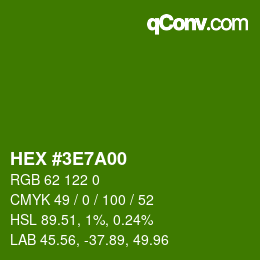 カラーコード: HEX #3E7A00 | qconv.com