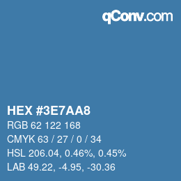 Color code: HEX #3E7AA8 | qconv.com