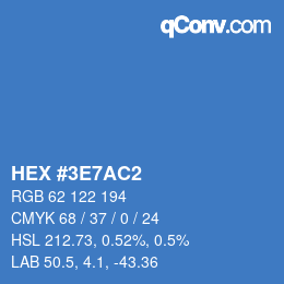 カラーコード: HEX #3E7AC2 | qconv.com