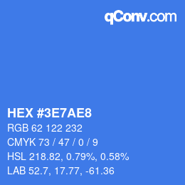 Color code: HEX #3E7AE8 | qconv.com