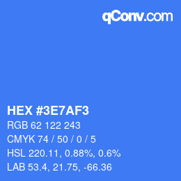 カラーコード: HEX #3E7AF3 | qconv.com