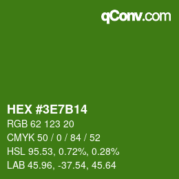 Color code: HEX #3E7B14 | qconv.com