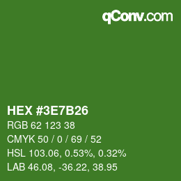 Color code: HEX #3E7B26 | qconv.com
