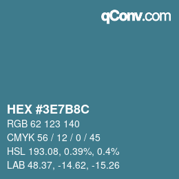 Farbcode: HEX #3E7B8C | qconv.com
