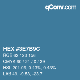 カラーコード: HEX #3E7B9C | qconv.com